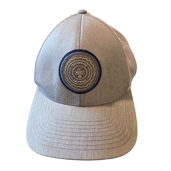 Travis Mathew Mens Snapback Trucker Cap Hat Polyester Cotton Blend Gray - Picture 1 of 5